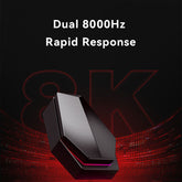 ATK 8K Wireless Dongle with metallic finish and pink LED, showcasing 8KHz rapid response technology.